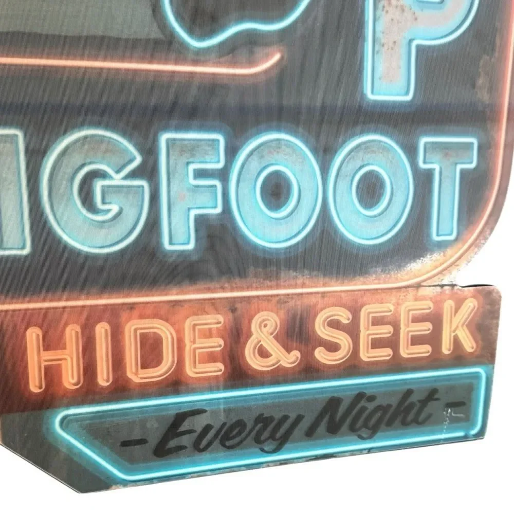 Open Road Brands Camp Bigfoot Wall Art - Black and Blue - Textured Surface